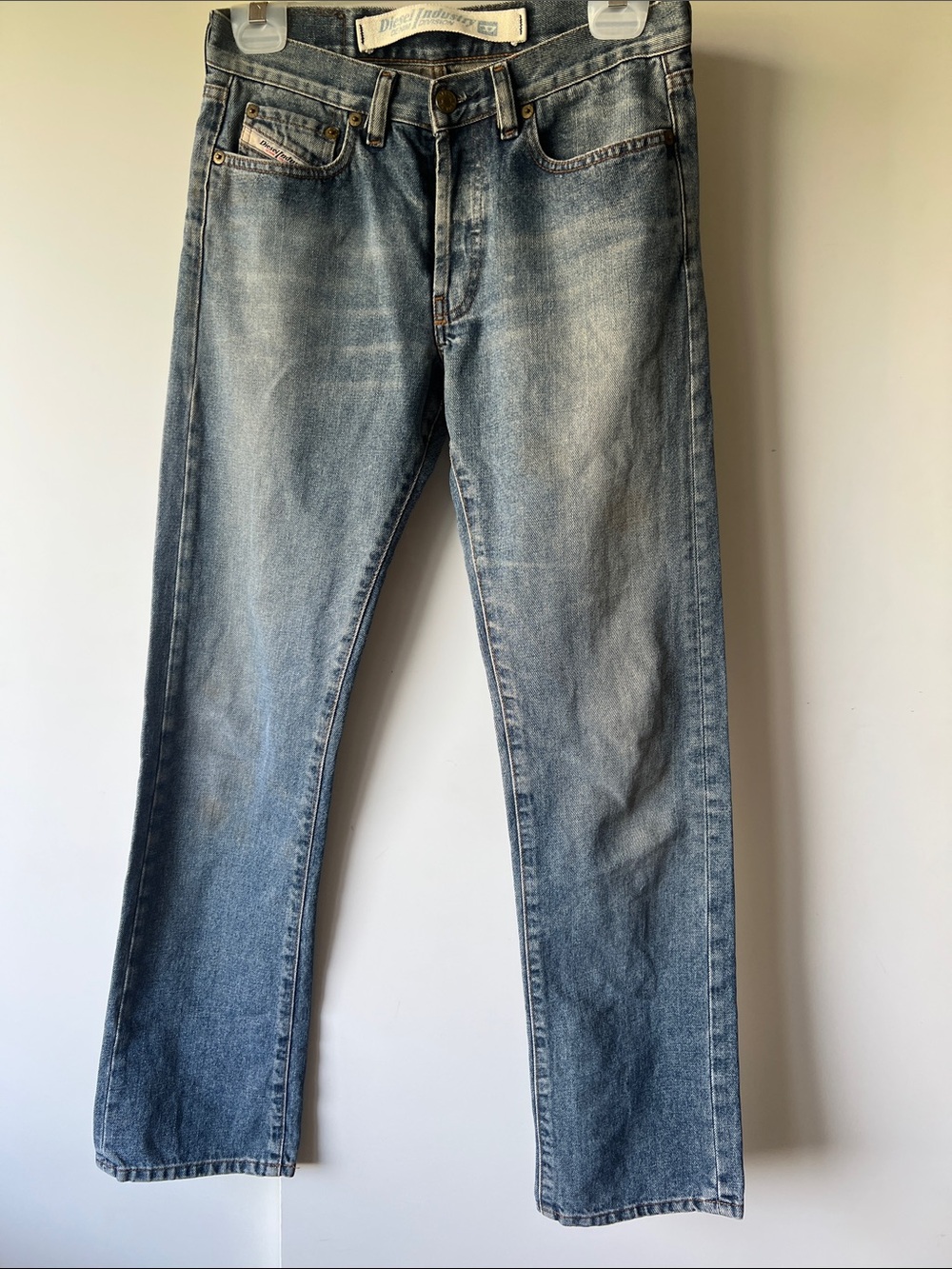 Vintage 90's Diesel Women's Straight Leg Jeans in Light Blue Denim